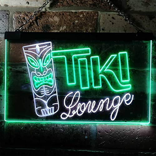 Bar Tiki Lounge Dual LED Neon Light Sign